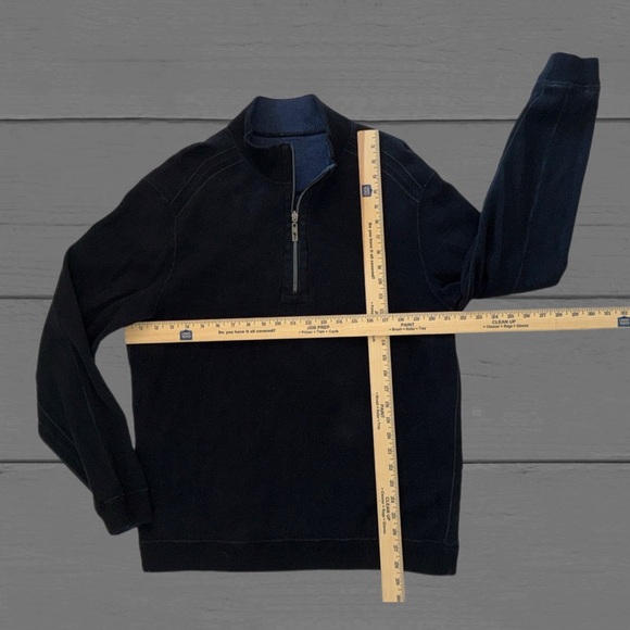 Tommy Bahama Reversible Quarter-Zip Pullover Men’s Large - Navy Blue/Chambray - Picture 4 of 7